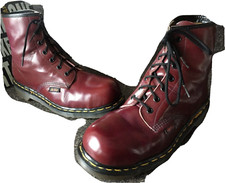 Dr Martens cherry oxblood red steel toe boots UK 8 EU 42 Made in England