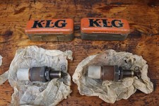 KLG PK1 Spark Plugs & Original KLG Tin Vintage 1930s Set of 2 RARE New old Stock