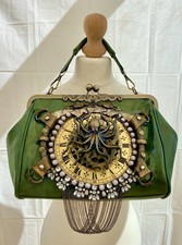 Green Vintage Steampunk Clock Bag, Octopus, Costume, Cosplay