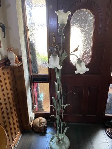 Toleware floor lamp flowers - toleware,