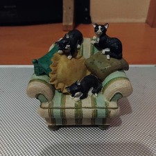 Vintage Black Cat Arm Chair Couch Ornament Home Decor