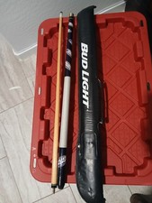 Vintage Bud Light Beer Logo Pool Cue Stick 58 1/4” Great Condition W/Case 
