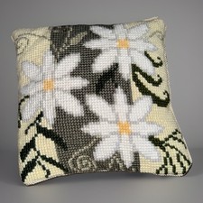 Vintage Daisy cross stitch kit cushion 16”x16” 