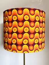 70s 60s Vintage Style Geometric Fabric  Lampshade Floor Lamp or Ceiling 35cm