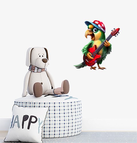 Singer parrot guitar wall art - parrot,
