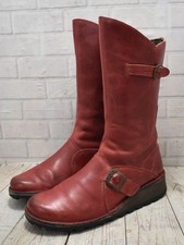 Womens Fly London Red Leather