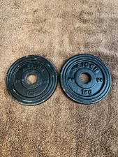 Weider Iron Weight Plates 2 x 1kg (1 pair) for  1" dumbbell / barbell 