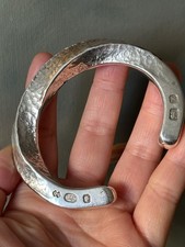 165.2g London Hallmarks Chunky Heavy 925 Sterling Silver Cuff Bangle Bracelet UK