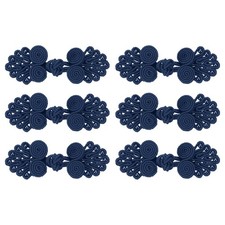 6 Pairs Chinese Knots Frog Buttons Closure Green Sewing Buttons with Beads