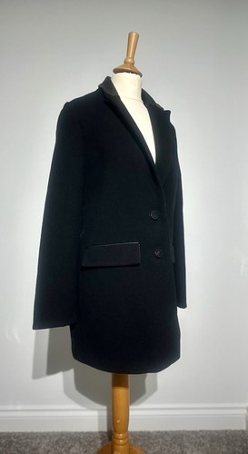 Zara black coat faux - zara,