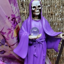 SANTA MUERTE Purple Statue 9"