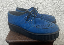 TUK Viva High Blue Suede Creepers-Size 9