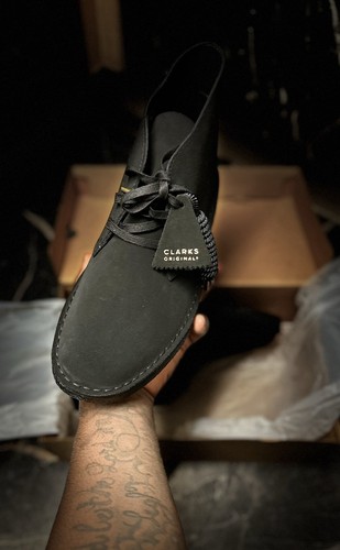 Clarks desert boot mens black - desert,