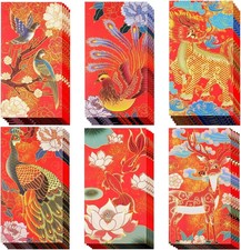 Chinese New Year Red Envelopes, 30 Pack 6 Styles Lucky Money Multicolor 