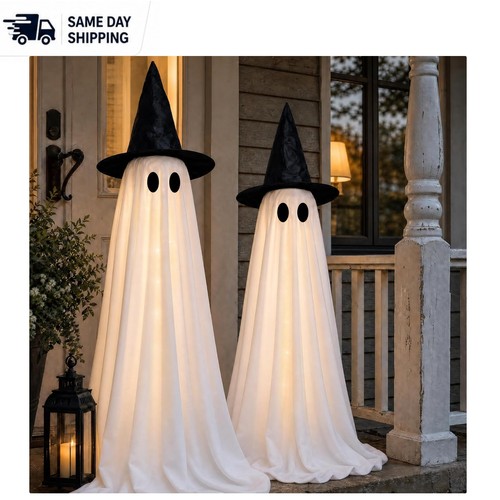 Elegant white light ghosts - light-up,