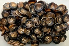 Buttons 25mm 40L Chocolate Light Brown Patterned 4 Hole Quality Button (Z78)