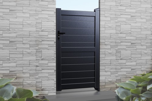 Aluminium garden gate flat top - aluminium,