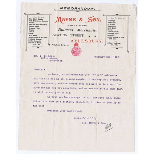 1922 billhead mayne son - billhead,