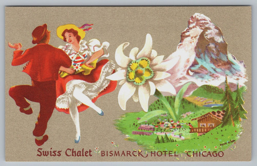 Vintage postcard swiss - postcard,, chalet