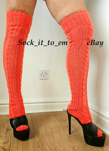 Women orange cable - orange, knit