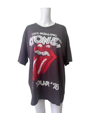 The Rolling Stones Top T-Shirt Size L - XL Mens Primark Grey Cotton Stretch