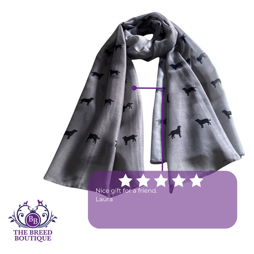 Black labrador scarf cream - black,