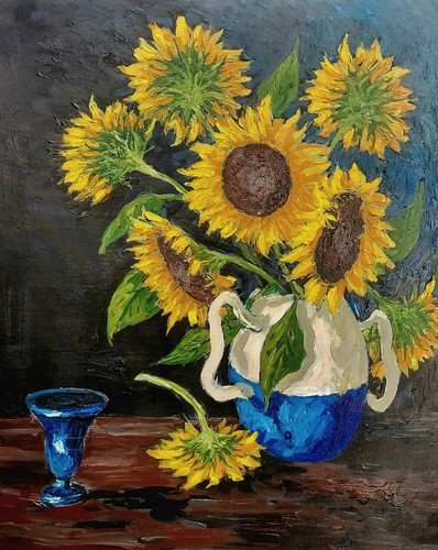 Original painting vase of - original,