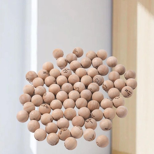 75x wooden bingo game - 75x, balls