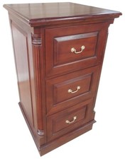Mahogany Filing Cabinet | 3 Drawers | Traditional Style | Swan Handles CHT024D