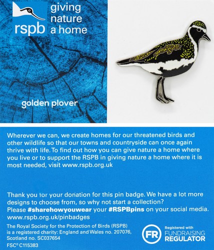 Rspb pin badge gnah - rspb, golden
