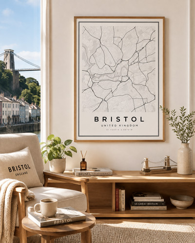 Bristol city map poster - map,