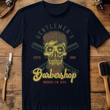 Barber Razor Skull T-Shirt Bear and Moustache Lover T-Shirt