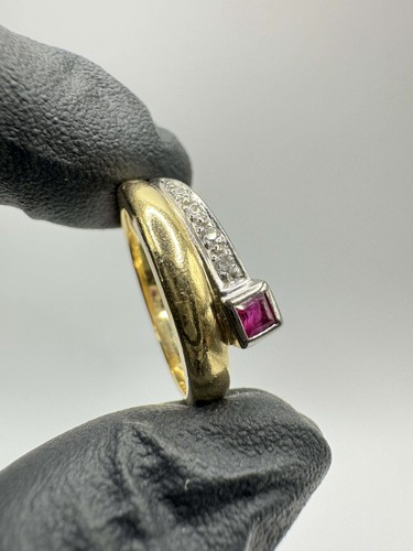 14ct diamond ruby cross - ruby,