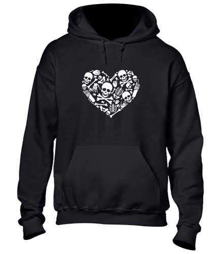 Skeleton heart hoody hoodie - skeleton,