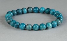 DARK BLUE AGATE 8MM ROUND GEMSTONE BRACELET  ~ 6.5" 17CM