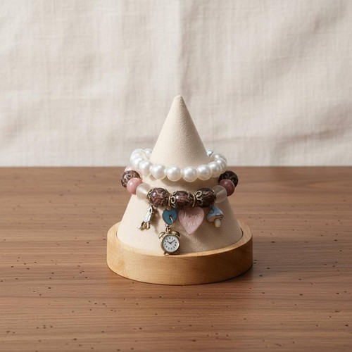 Wooden cone display stand easy - wooden,
