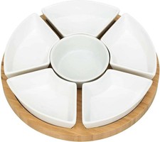 Bamboo Lazy Susan with 6