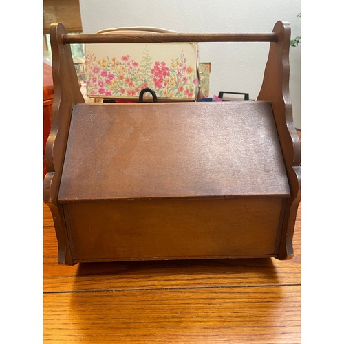 Vintage wooden sewing box - vintage,
