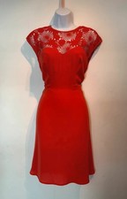 Warehouse Red Lace Shoulder