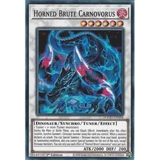 DOOD-EN098 Horned Brute Carnovorus : Super Rare Card : 1st Edition YuGiOh TCG