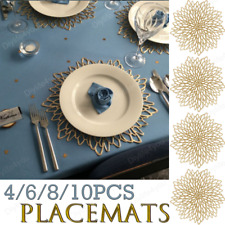 10PCS Gold Placemats Round