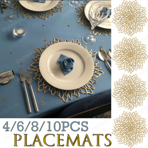 10pcs gold placemats round - 10pcs,