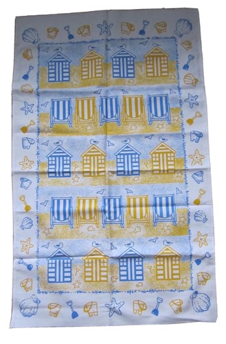 Tea towel seaside beach - tea, hut