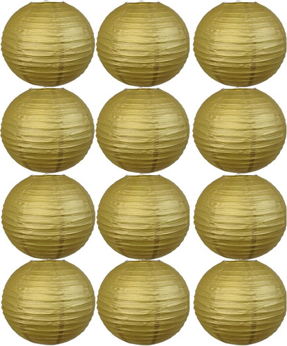 Pcs gold paper lanterns - 12,
