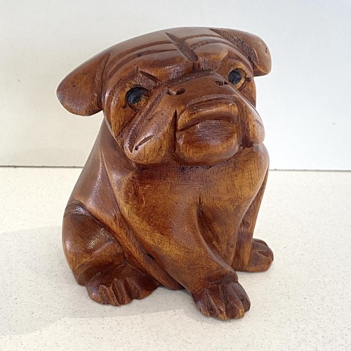 Wooden dog hand carved - hand,