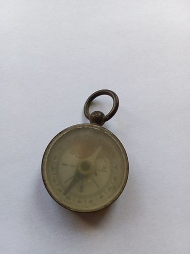 Antique mini brass compass - mini,