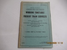BRITISH RAILWAYS LMR, WORKING TIMETABLE, FREIGHT TRAINS, CREWE, SKIPTON ETC 1982