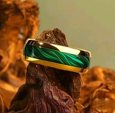 Celtic Ring Gold Stainless Steel Two Tone Band High Quality 8mm Size Y NEW