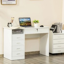 White Computer Desk Side