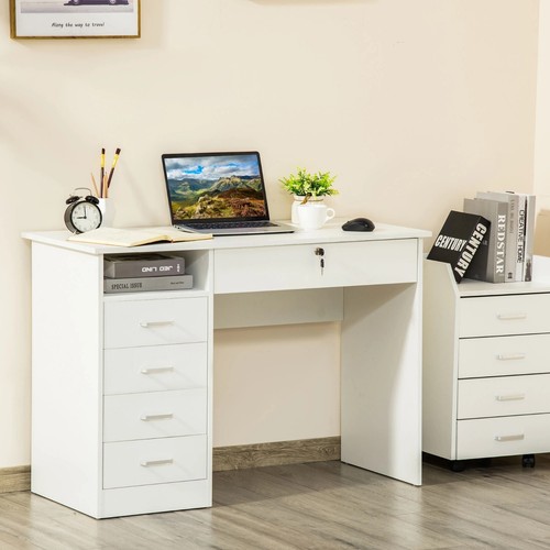 White computer desk side - white,